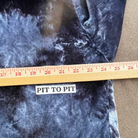 Pure Jill Oversized Relaxed Fit Blue Tie Dye Effect 3/4 Sleeve Top Size Small - Picture 7 of 10